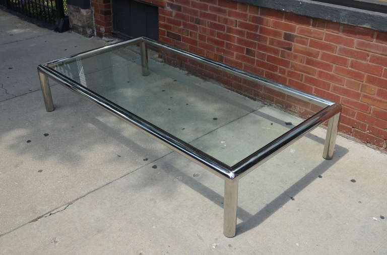 tubular chrome coffee table