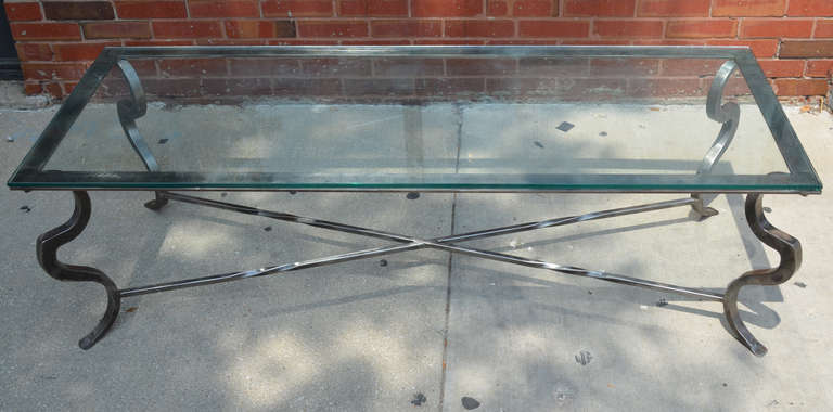 American Steel and Glass  Coffee Table For Sale