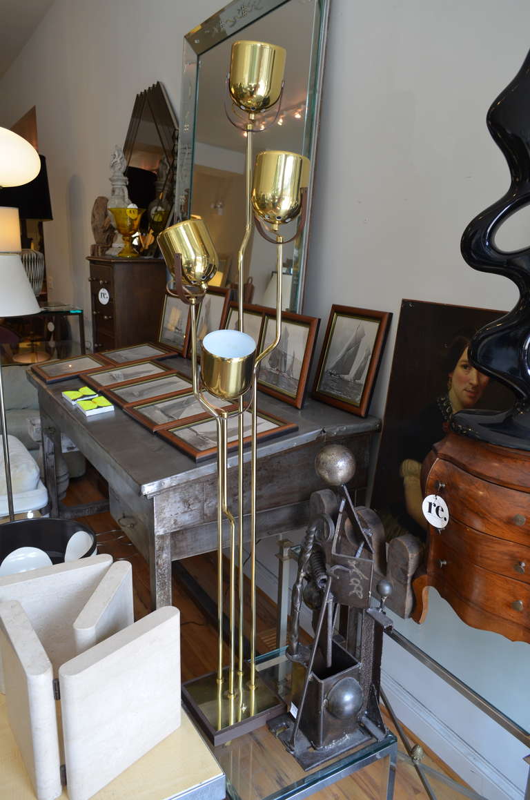 Italian Brass Floor Lamp by Reggiani In Good Condition In Chicago, IL