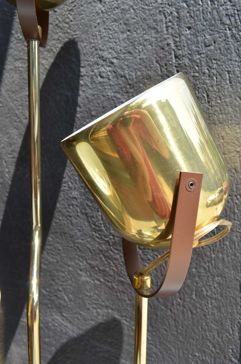 Late 20th Century Italian Brass Floor Lamp by Reggiani