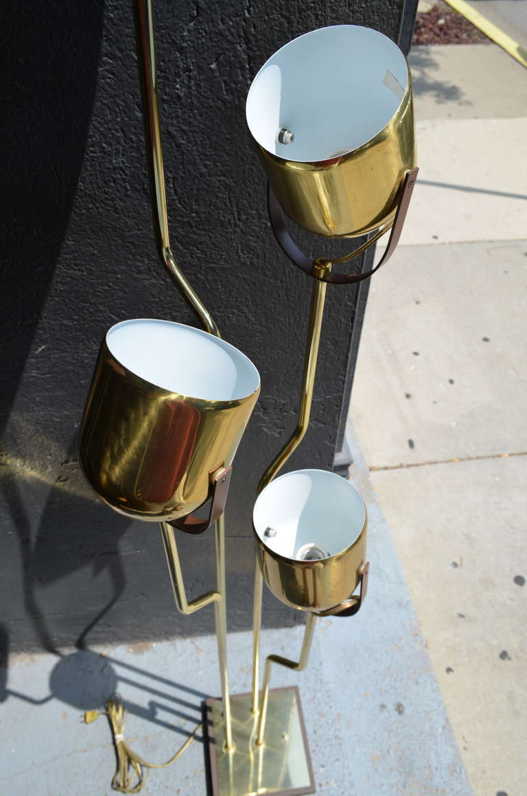 Italian Brass Floor Lamp by Reggiani 1