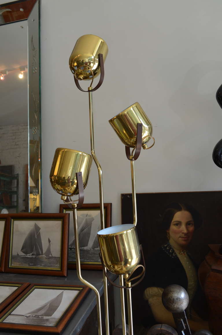 Italian Brass Floor Lamp by Reggiani 3