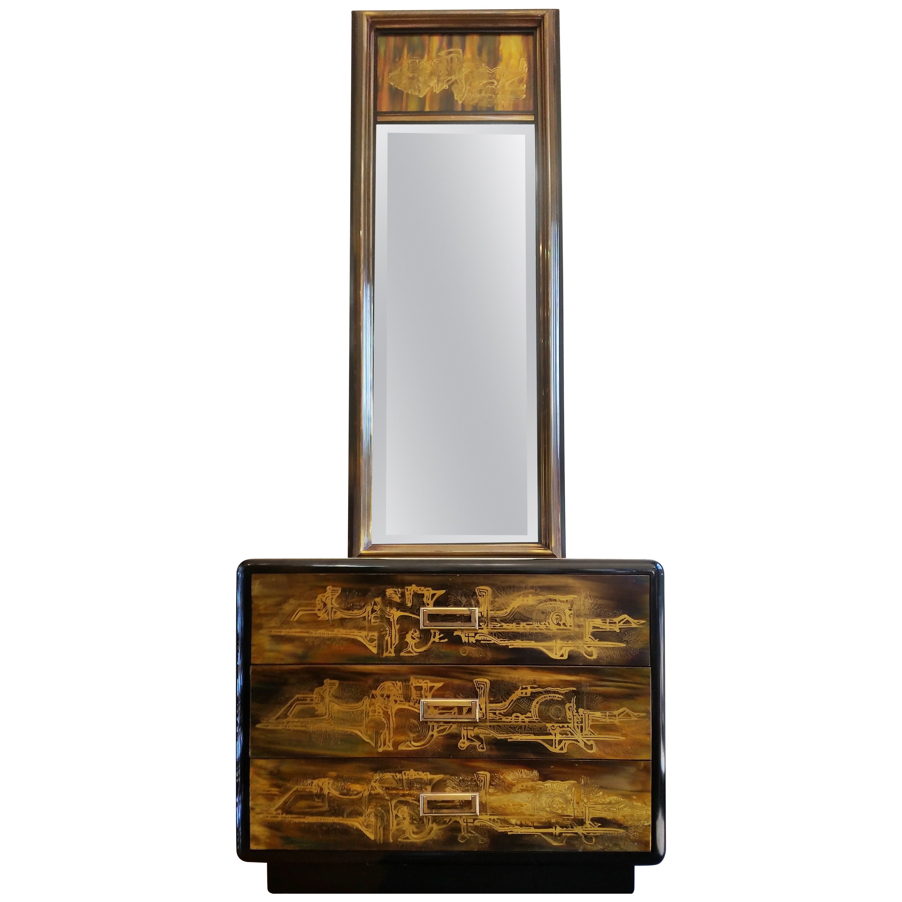 Mastercraft Mirror and Chest of Drawers by Bernhard Rohne