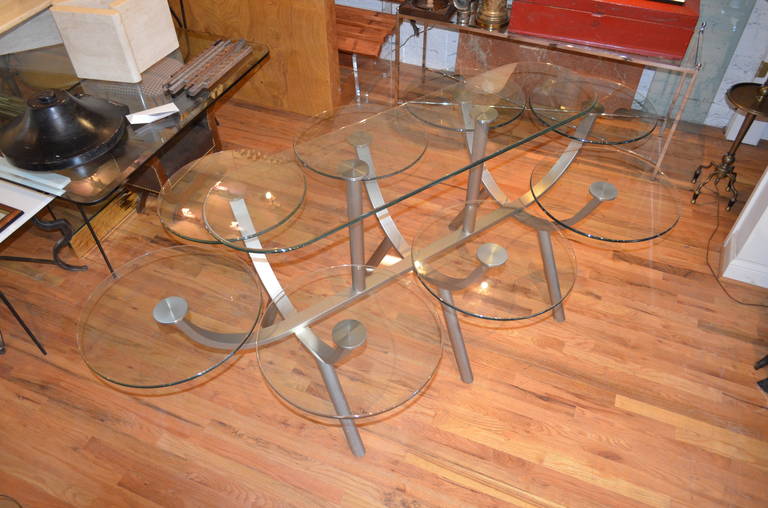 Late 20th Century Glass Dining Table From Design Institute of America's Circle of Life Collection