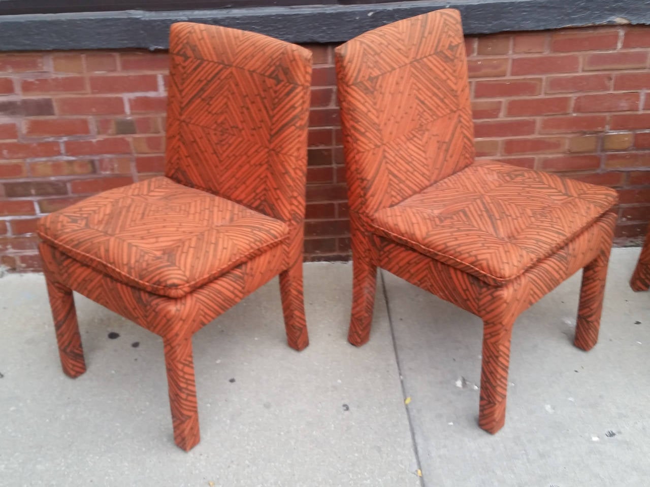 Mid-Century Modern Set of Six Milo Baughman Parsons Style Dining Chairs