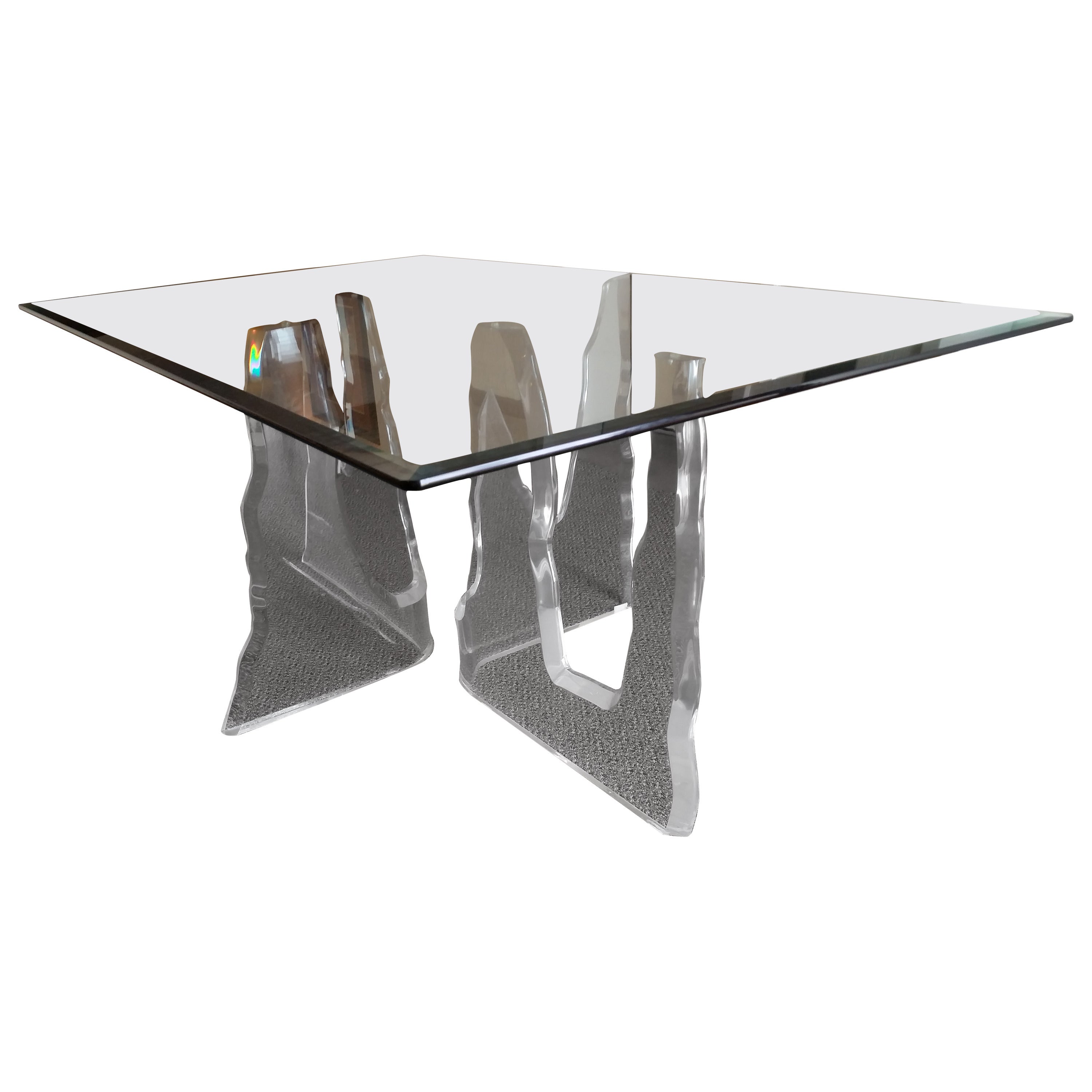 Lion in Frost Lucite Iceberg Dining Table