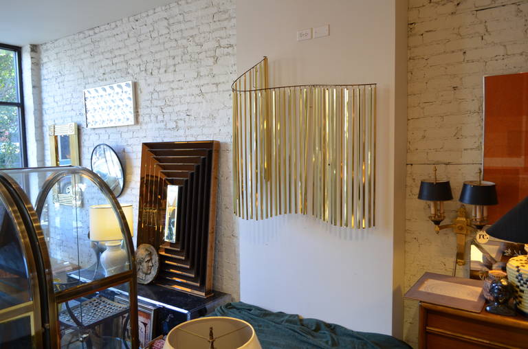 Curtis Jere Brass Kinetic Wave Wall Sculpture In Good Condition In Chicago, IL