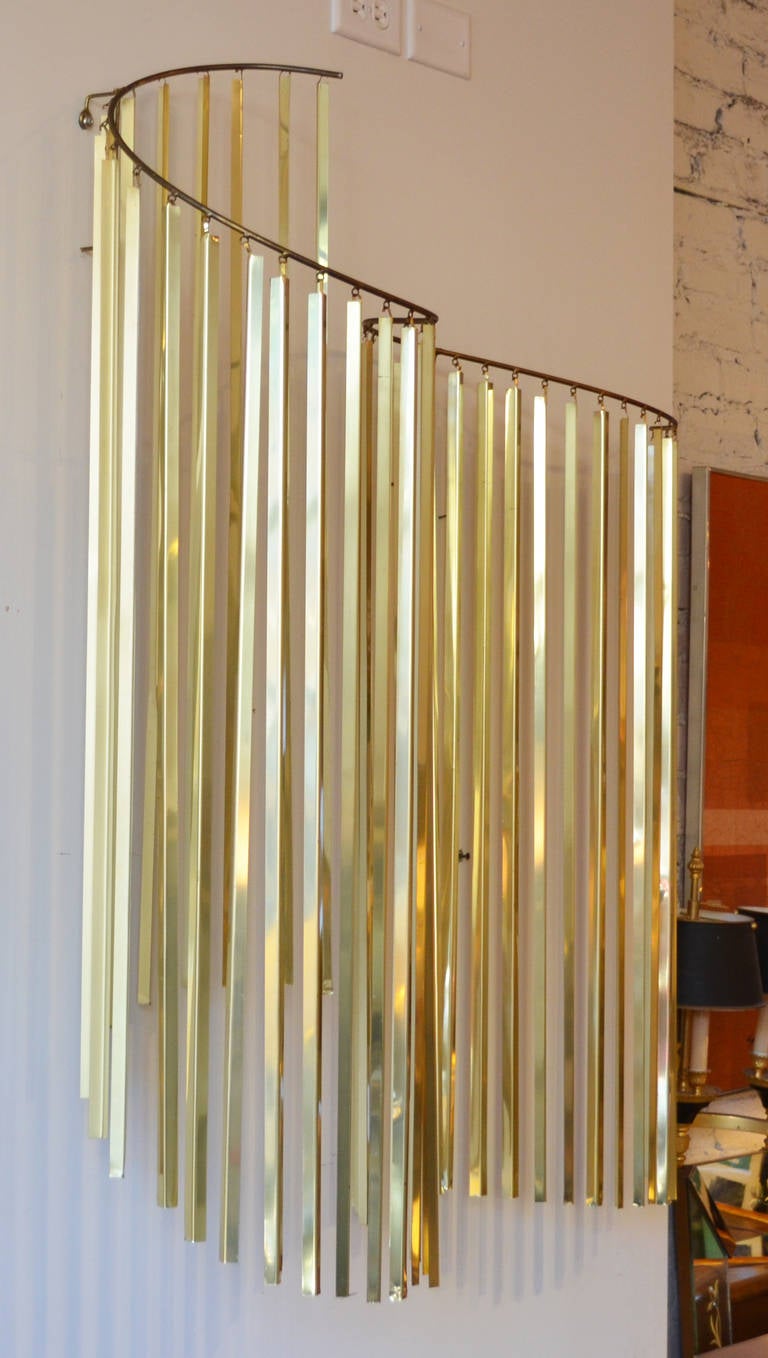 Curtis Jere Brass Kinetic Wave Wall Sculpture
