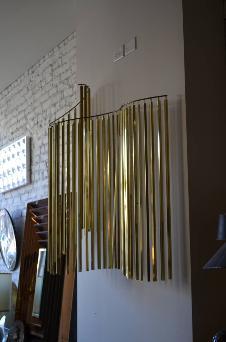 Curtis Jere Brass Kinetic Wave Wall Sculpture 1