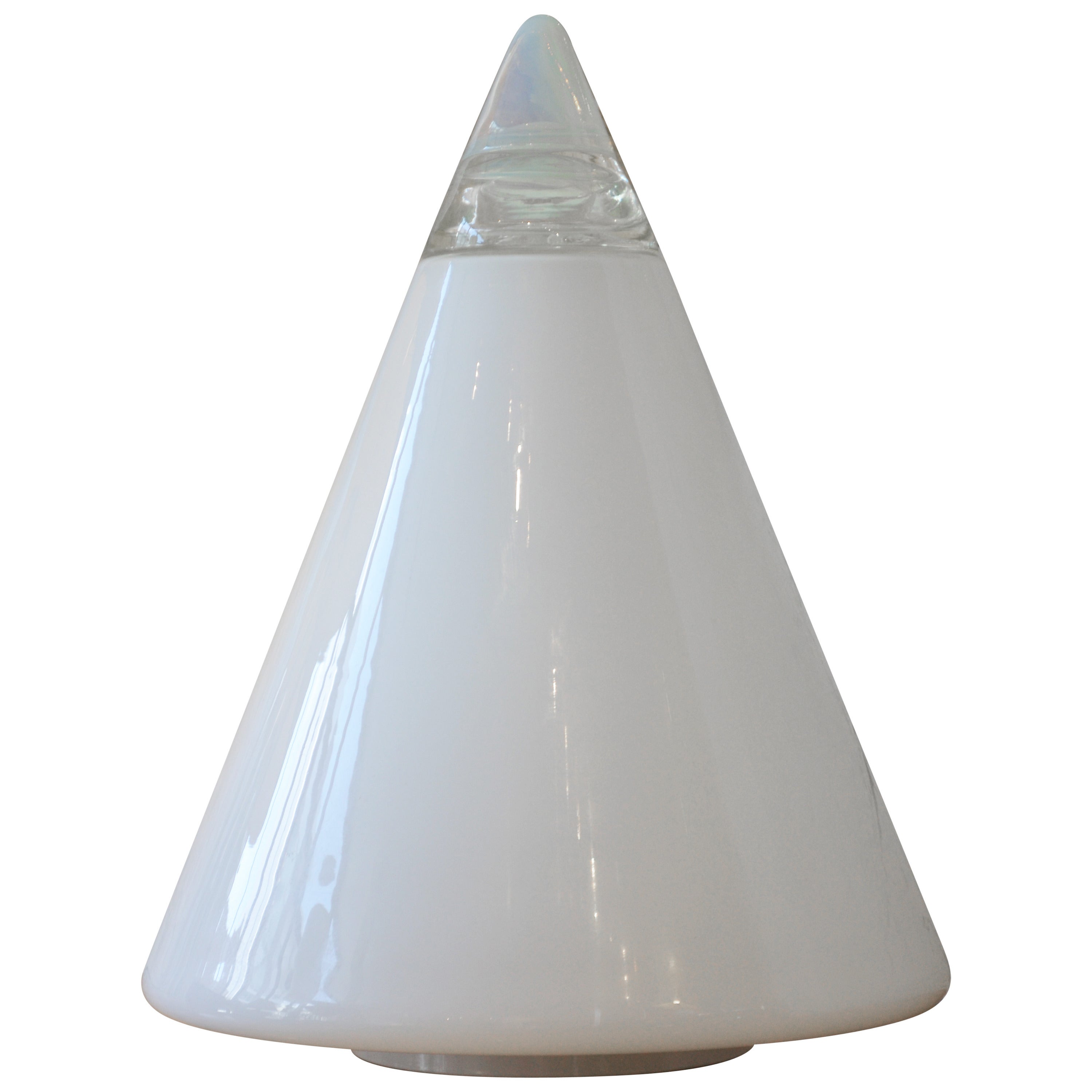 Very Large Italian Murano Glass Cone Shape Table Lamp