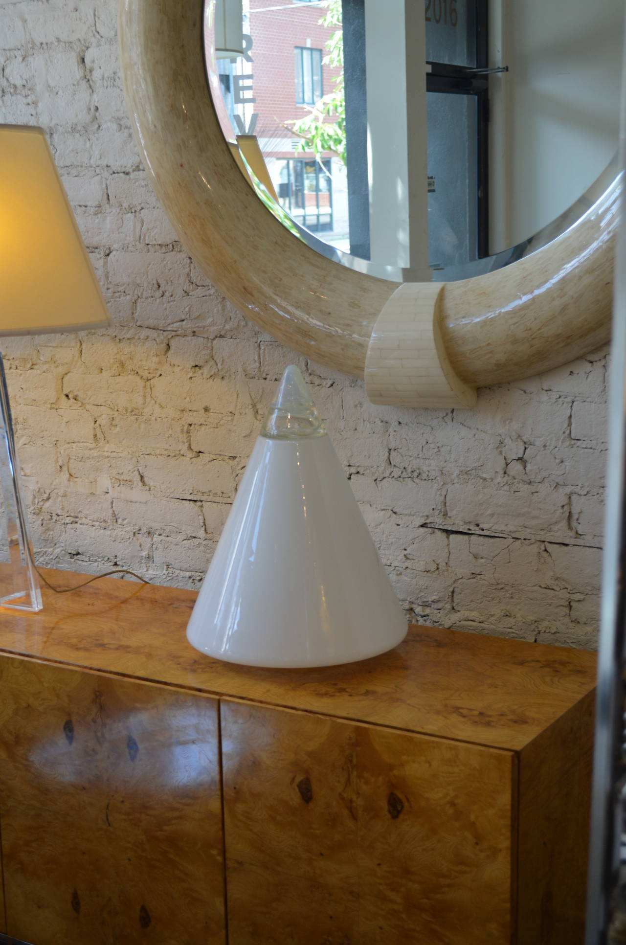Very Large Italian Murano Glass Cone Shape Table Lamp 2