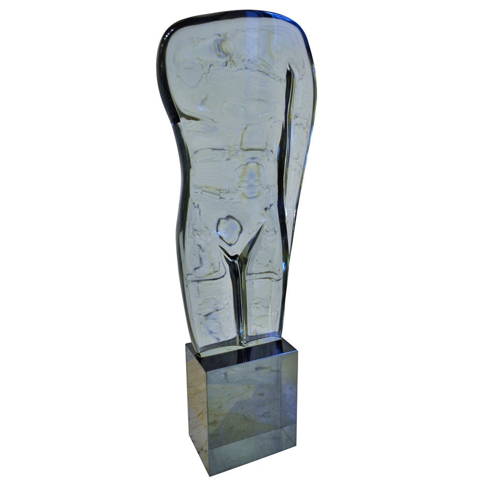 Loredano Rosin Glass Sculpture, 1970s For Sale