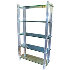 Lucite and Glass Etagere