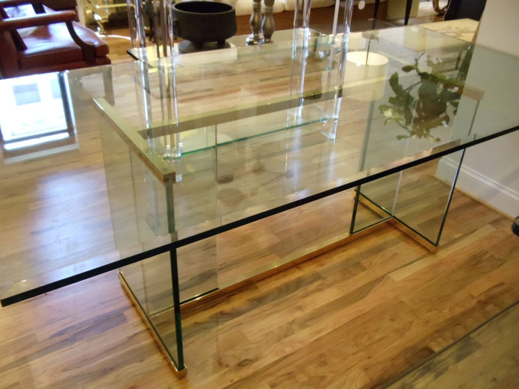 American Brass and Glass Pace Dining Table