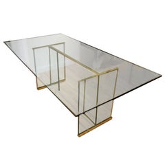 Brass and Glass Pace Dining Table