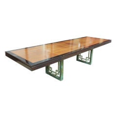 Custom Teak Mahogany  Dining Table by Federick Boger