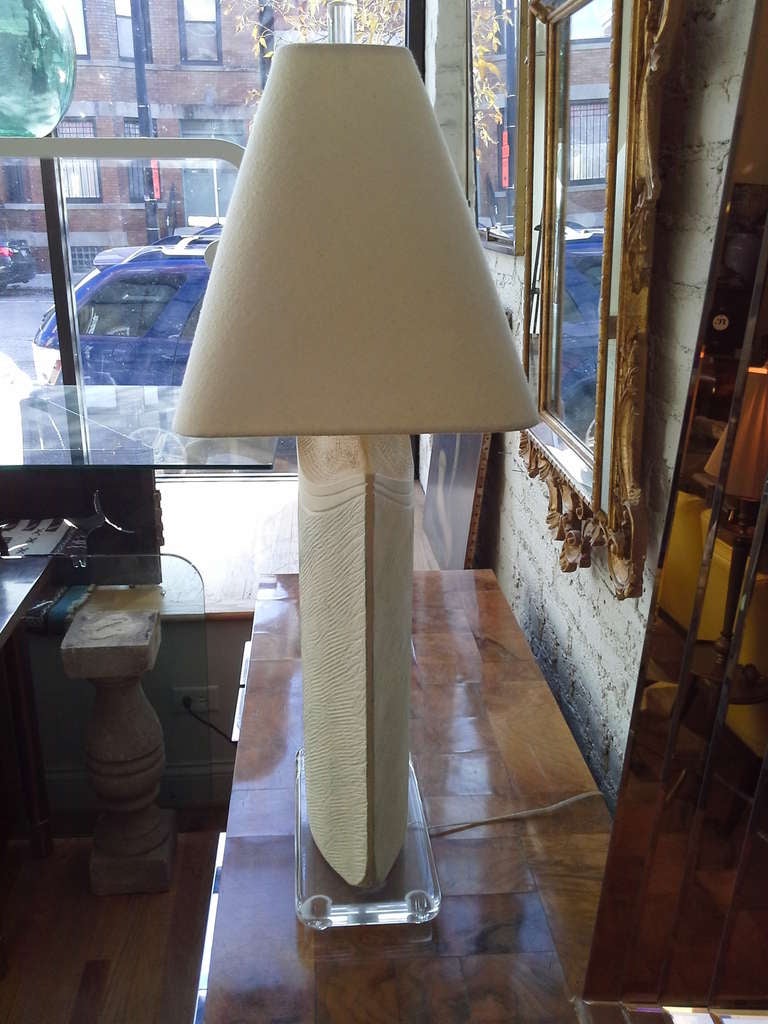 Modern Large Plaster and Lucite Lamp by Casual Lamps of California