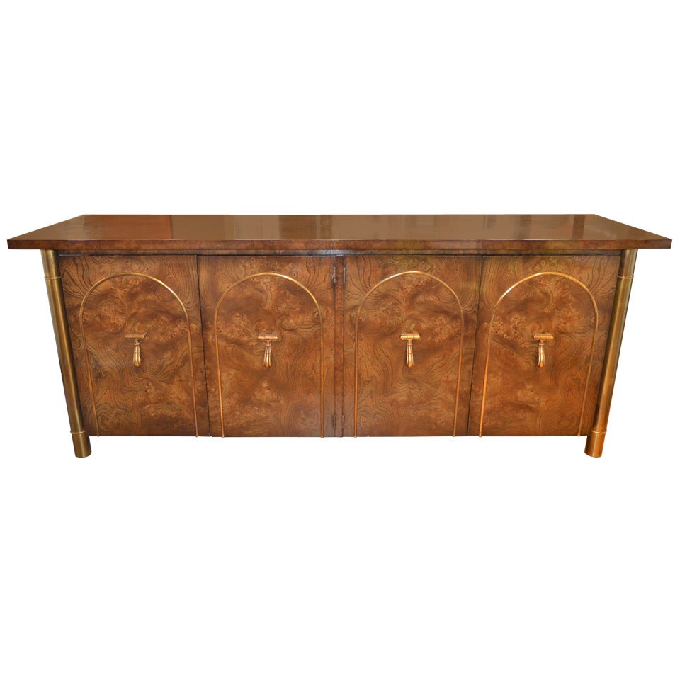 Vintage Mastercraft Burl Wood Credenza