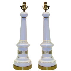 Pair of Greek Key  Lamps