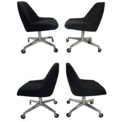 Set of Four Steelcase Chairs on Casters