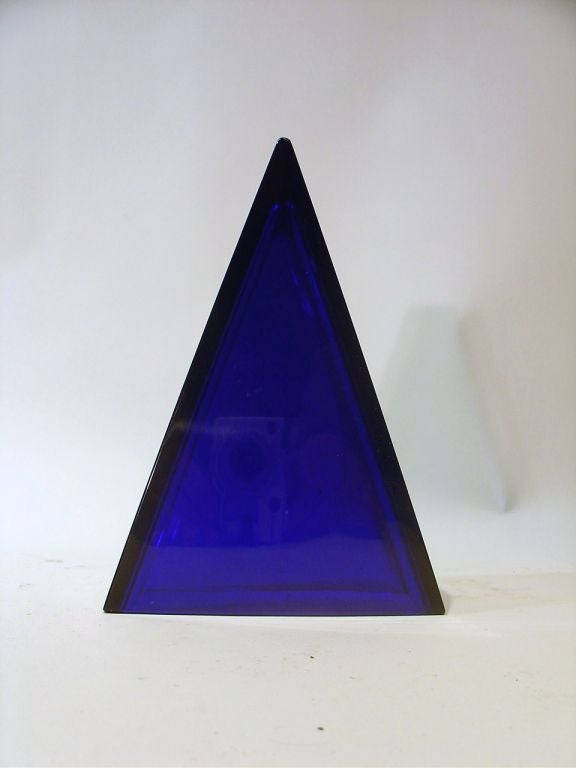French Baccarat Cobalt Blue Triangle
