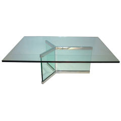 Pace Glass and Nickle Coffee Table