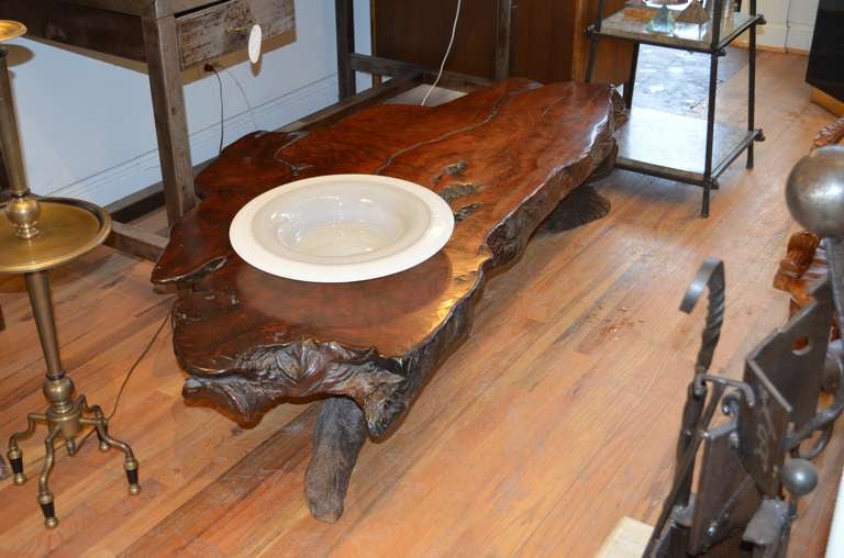 Mid-Century Modern Colossal Six Foot Redwood Coffee Table