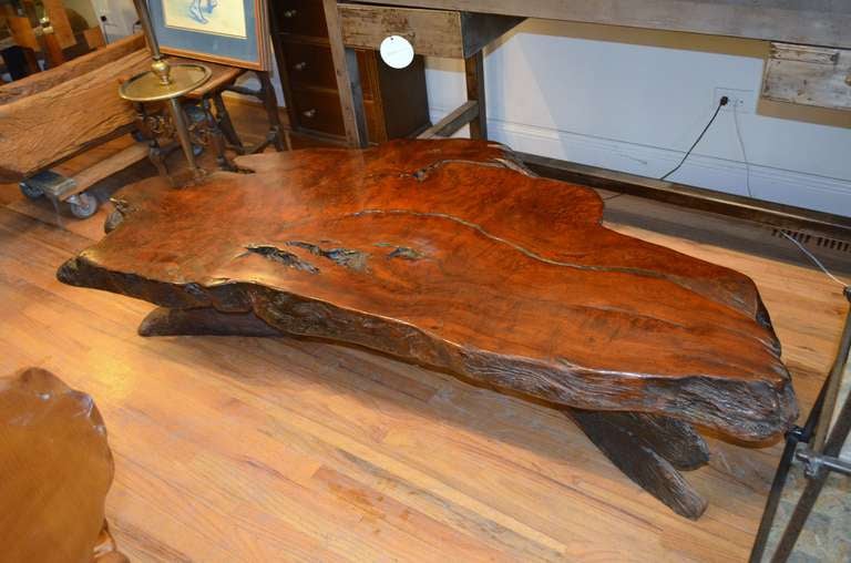 Late 20th Century Colossal Six Foot Redwood Coffee Table