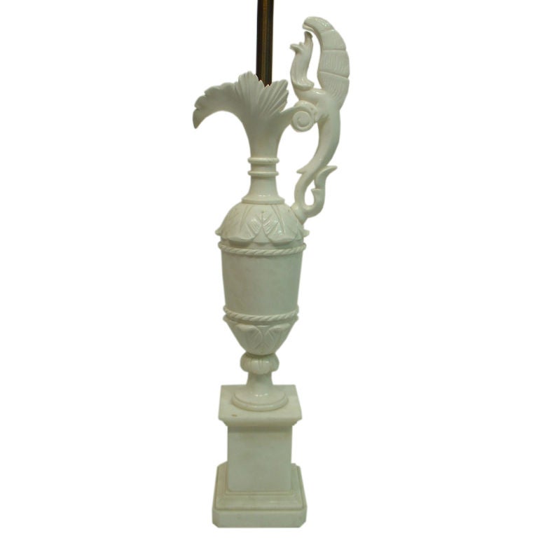 Alabaster Italian Ewer Style Lamp