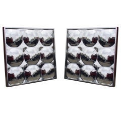 Pair 1970's Bubble Mirrors