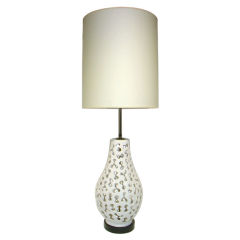 Monumental Pierced Ceramic Lamp