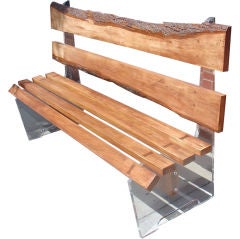 Free Edge Wood and Lucite Bench 11