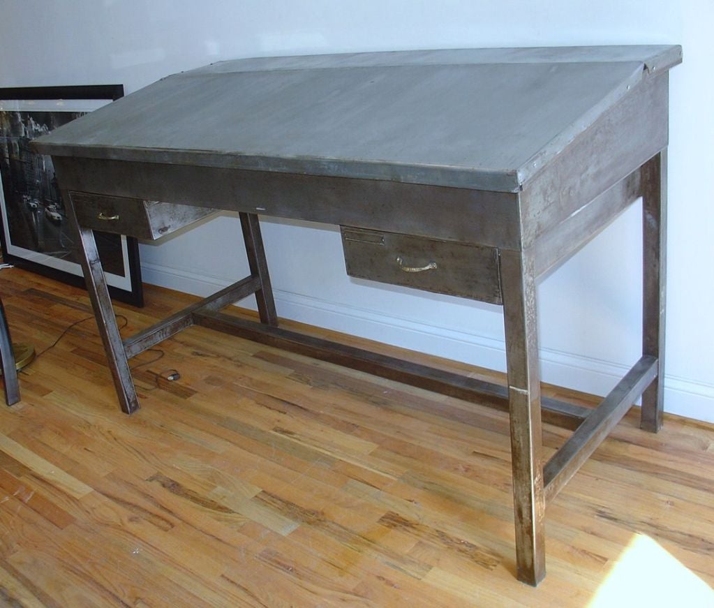 A large polished steel Stand up Industrial desk by Keystone.
We are always adding to our 1stdibs inventory so be sure to include,
us on your favorite dealer list and visit our storefront regularly.