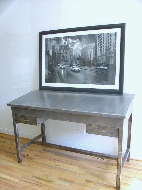 20th Century Industrial Steel Stand Up Desk