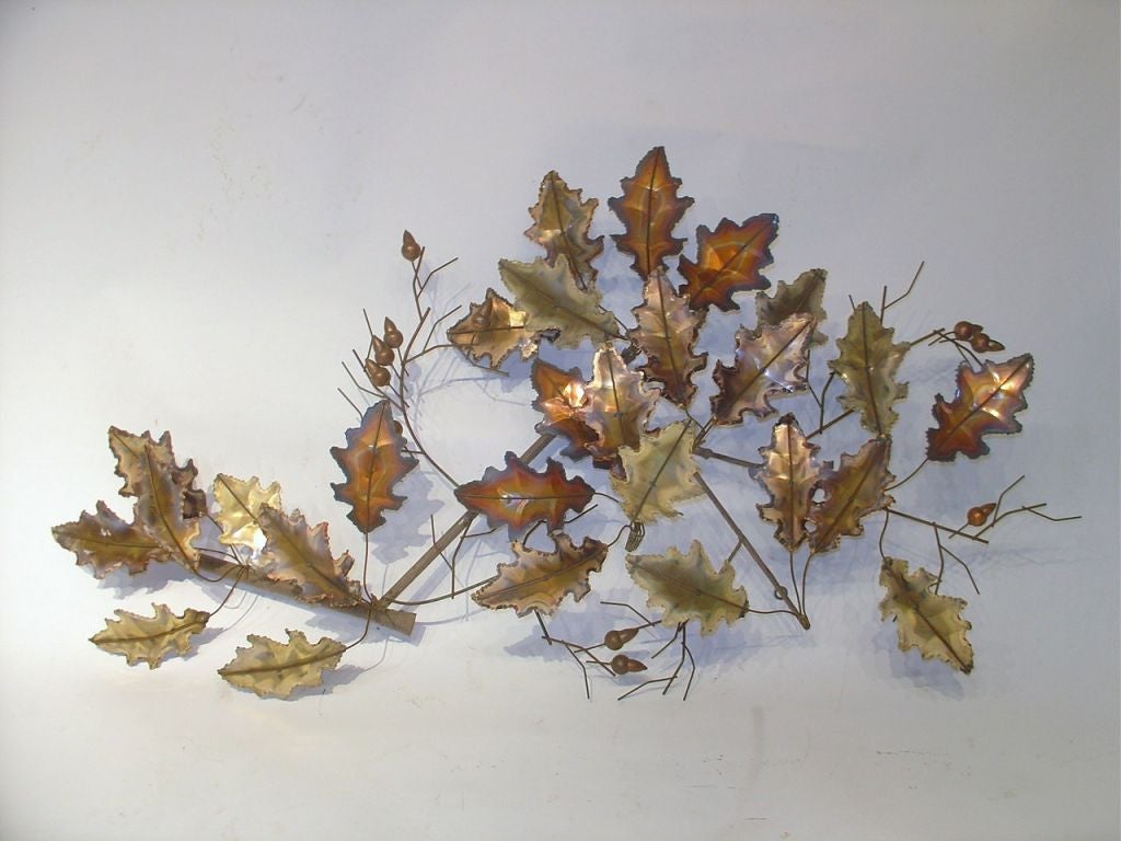 Curtis Jere Oak Leaves Wall Sculpture 1