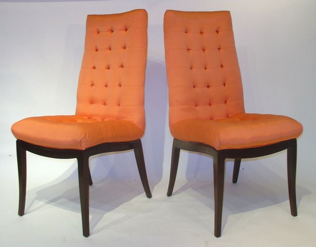 Mid-Century Modern Set of Six Directional Dining Chairs For Sale