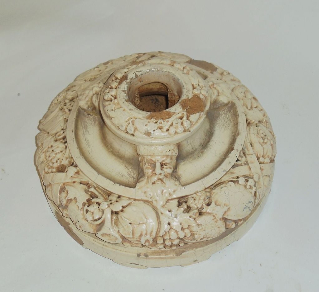Vintage Terra Cotta Christmas Tree Stand In Distressed Condition In Chicago, IL