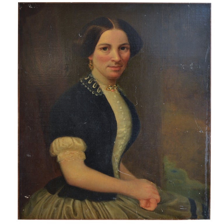 19th Century Portrait of a Lady For Sale