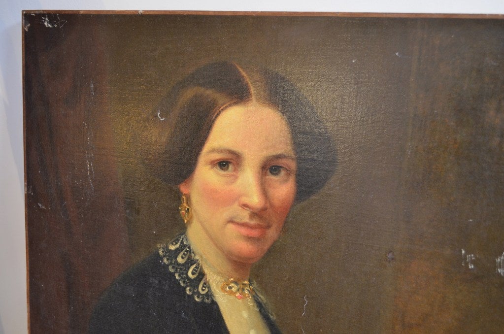 American Colonial 19th Century Portrait of a Lady For Sale