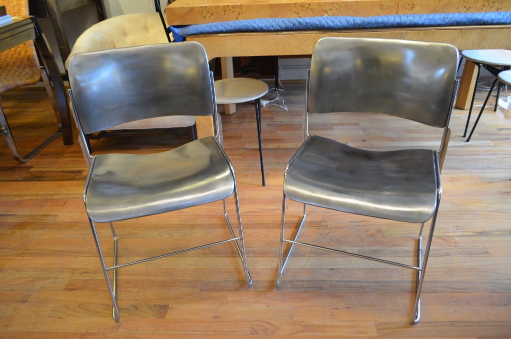 Metal David Rowland  Stackable Chairs Priced Individually