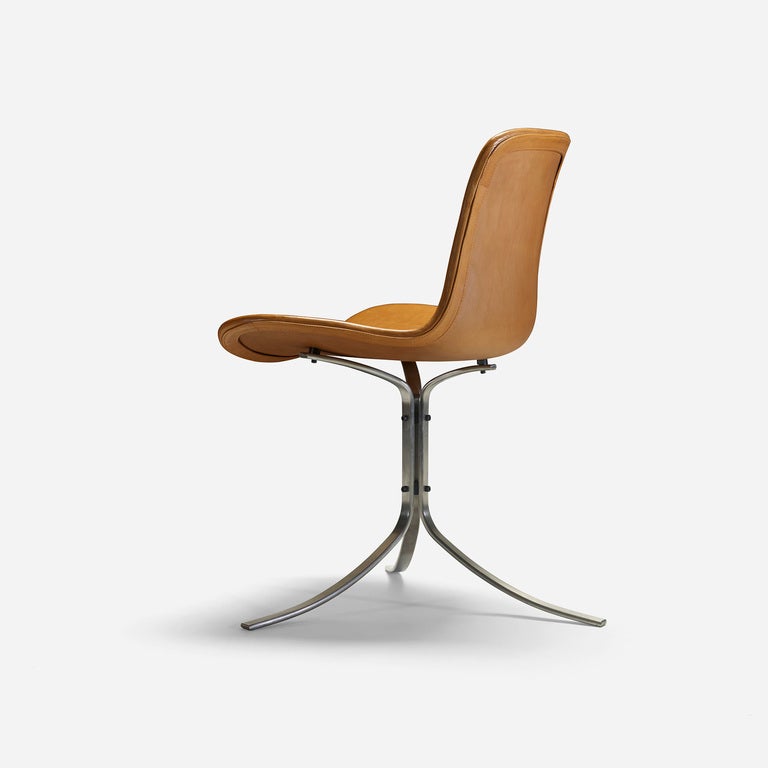 8 examples available. Signed with impressed manufacturer’s mark: [Poul Kjaerholm Denmark Fritz Hansen] with decal manufacturer's label to underside of each example: [Republic of Fritz Hansen Fritz Hansen A/S Design: Poul Kjaerholm Made in Denmark