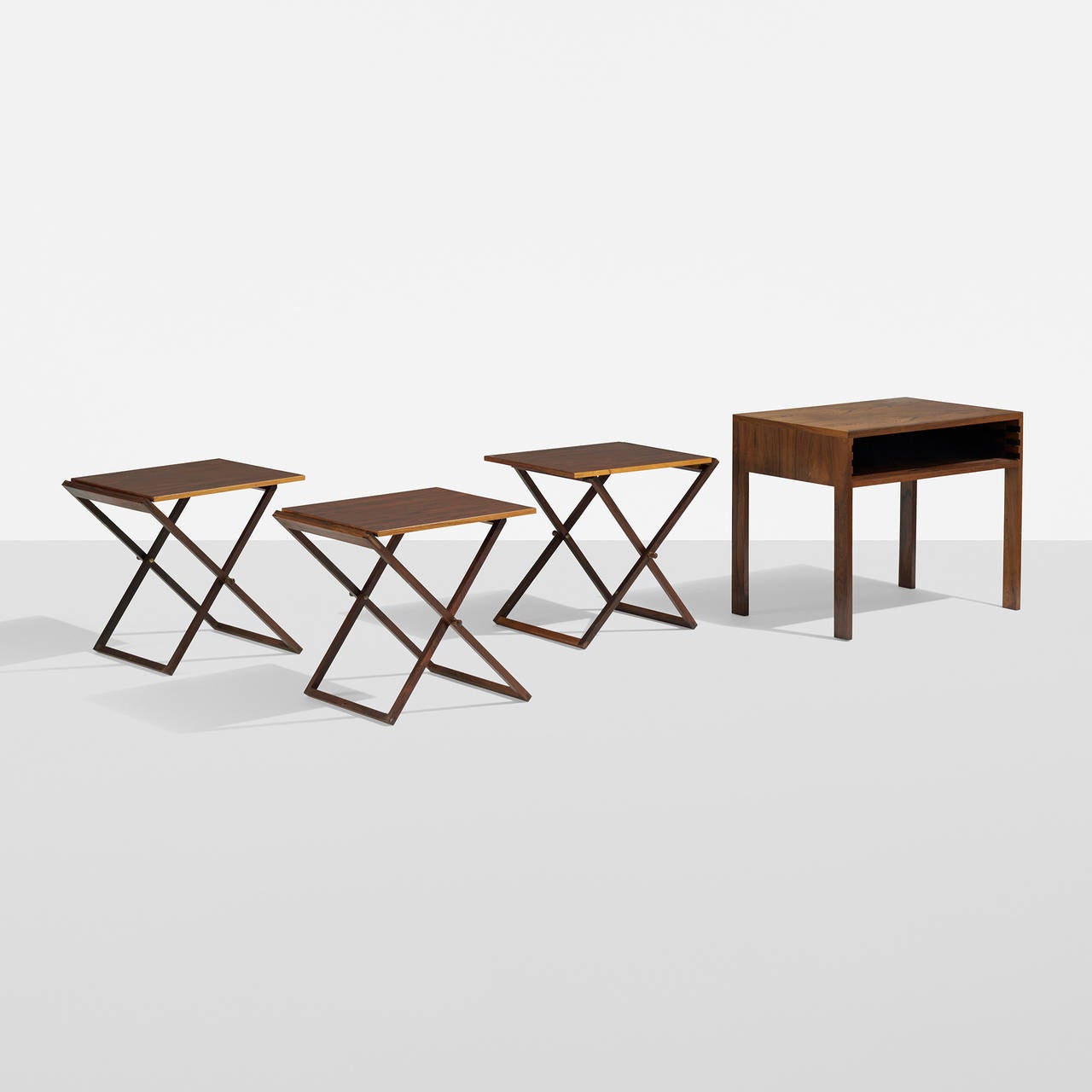 Scandinavian Modern Folding Tables, Set of Three by Illum Wikkelsø for Silkeborg For Sale