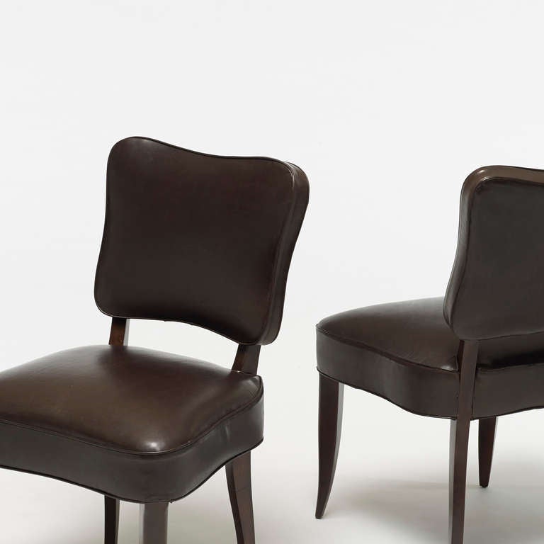 French Trefle Chairs, Pair By Jean Royère