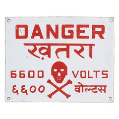Danger porcelain sign
