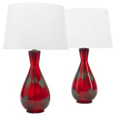 Intarsio Table Lamps, Pair By Ercole Barovier
