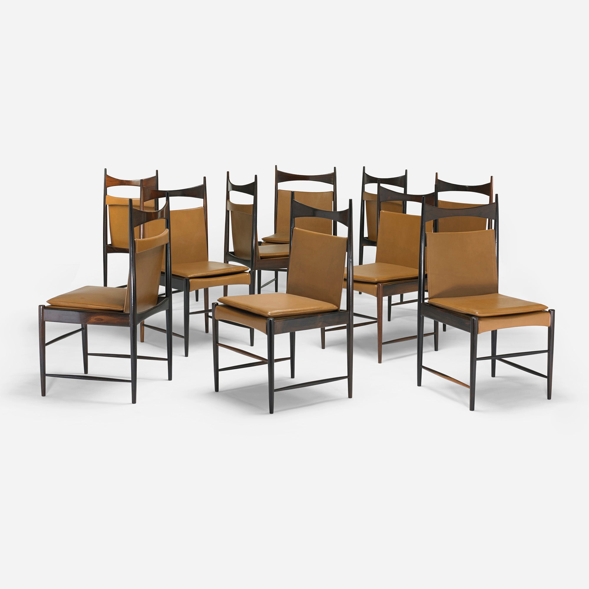 High-Backed Cantu dining chairs, set of ten by Sergio Rodrigues