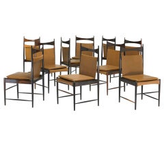High-Backed Cantu dining chairs, set of ten by Sergio Rodrigues