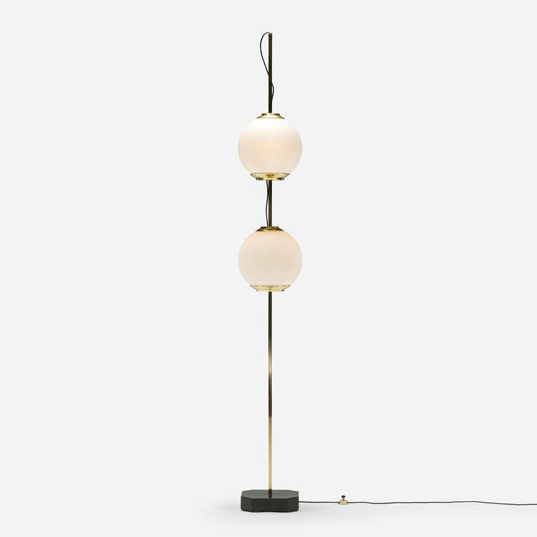Doppio Pallone floor lamp, model Lte 10 by Luigi Caccia Dominioni for Azucena