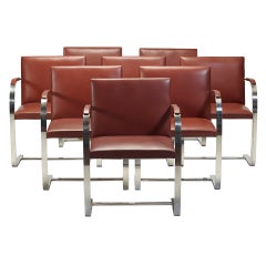 Brno chairs, set of eight by Mies van der Rohe