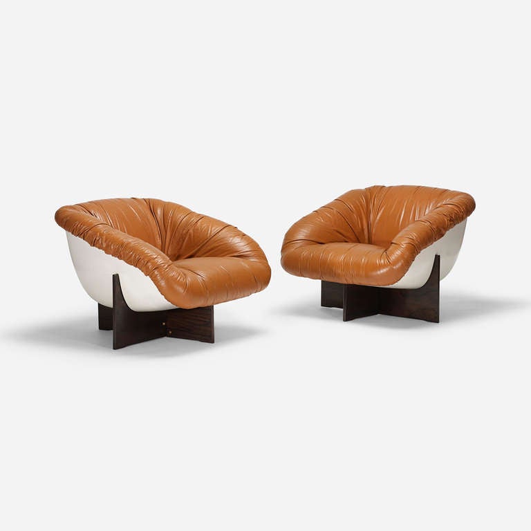 Brazilian Lounge Chairs, Pair By Percival Lafer